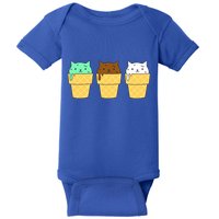 Cute Ice Cream Cat Flavors Baby Bodysuit