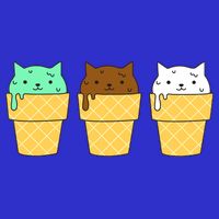 Cute Ice Cream Cat Flavors Baby Bodysuit