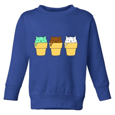 Cute Ice Cream Cat Flavors Toddler Sweatshirt