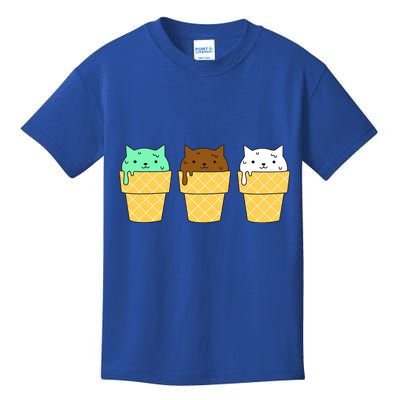 Cute Ice Cream Cat Flavors Kids T-Shirt