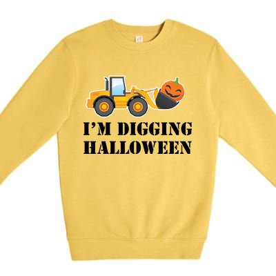 Cute I'm Digging Halloween Tractor Premium Crewneck Sweatshirt