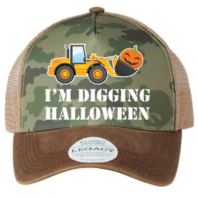 Cute I'm Digging Halloween Tractor Legacy Tie Dye Trucker Hat