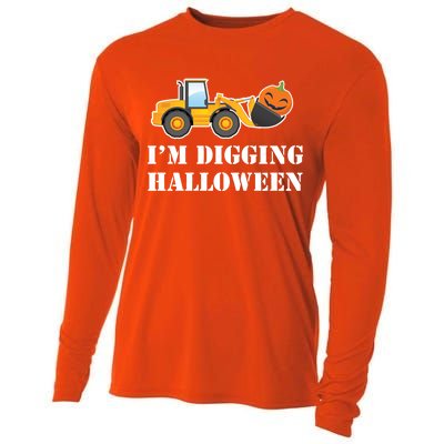 Cute I'm Digging Halloween Tractor Cooling Performance Long Sleeve Crew