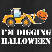 Cute I'm Digging Halloween Tractor Garment-Dyed Heavyweight T-Shirt