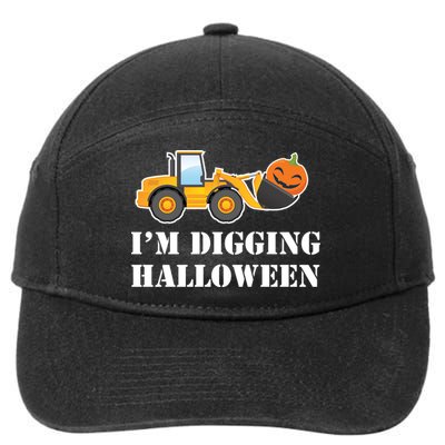 Cute I'm Digging Halloween Tractor 7-Panel Snapback Hat