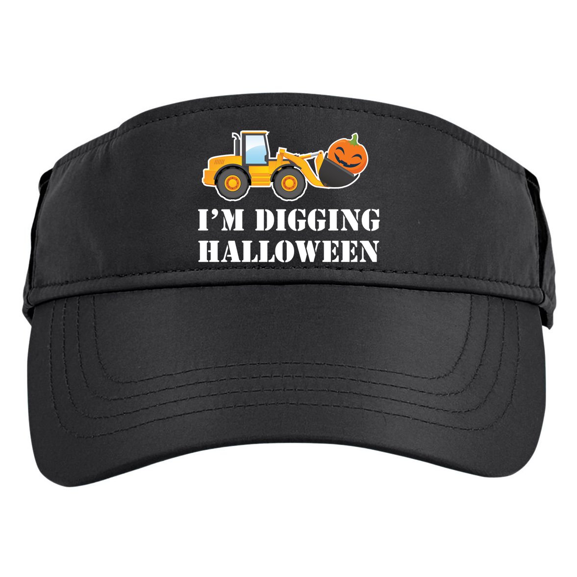 Cute I'm Digging Halloween Tractor Adult Drive Performance Visor