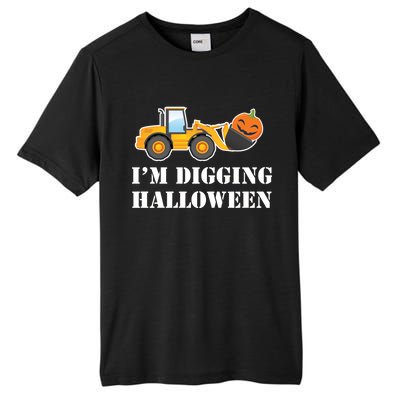 Cute I'm Digging Halloween Tractor Tall Fusion ChromaSoft Performance T-Shirt