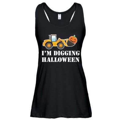 Cute I'm Digging Halloween Tractor Ladies Essential Flowy Tank