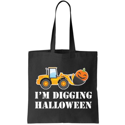 Cute I'm Digging Halloween Tractor Bag