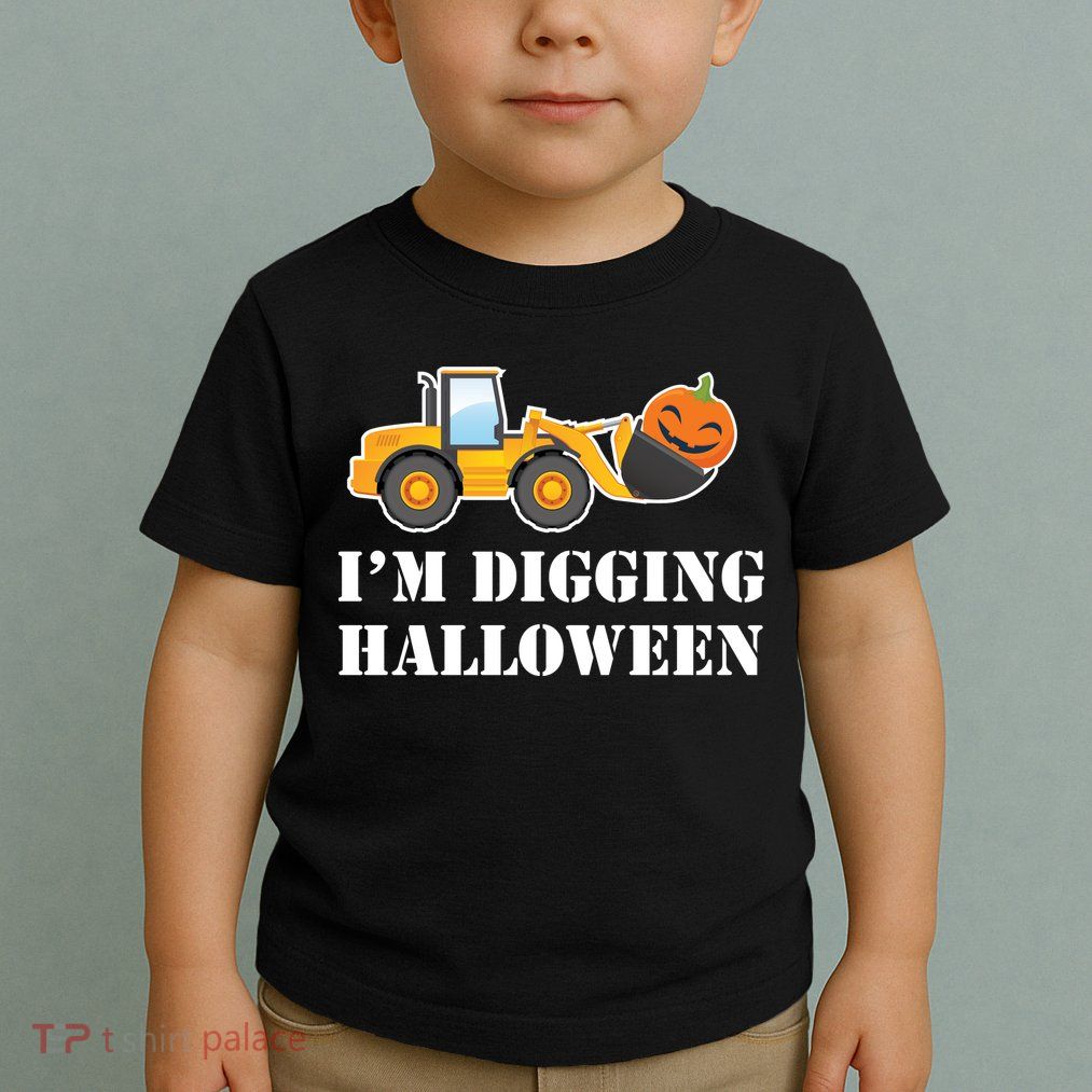 Cute I'm Digging Halloween Tractor Toddler T-Shirt