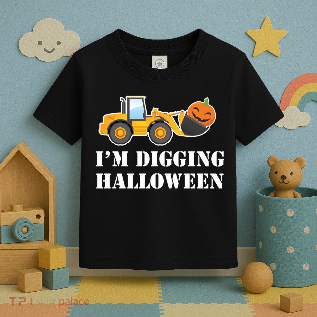 Cute I'm Digging Halloween Tractor Toddler T-Shirt