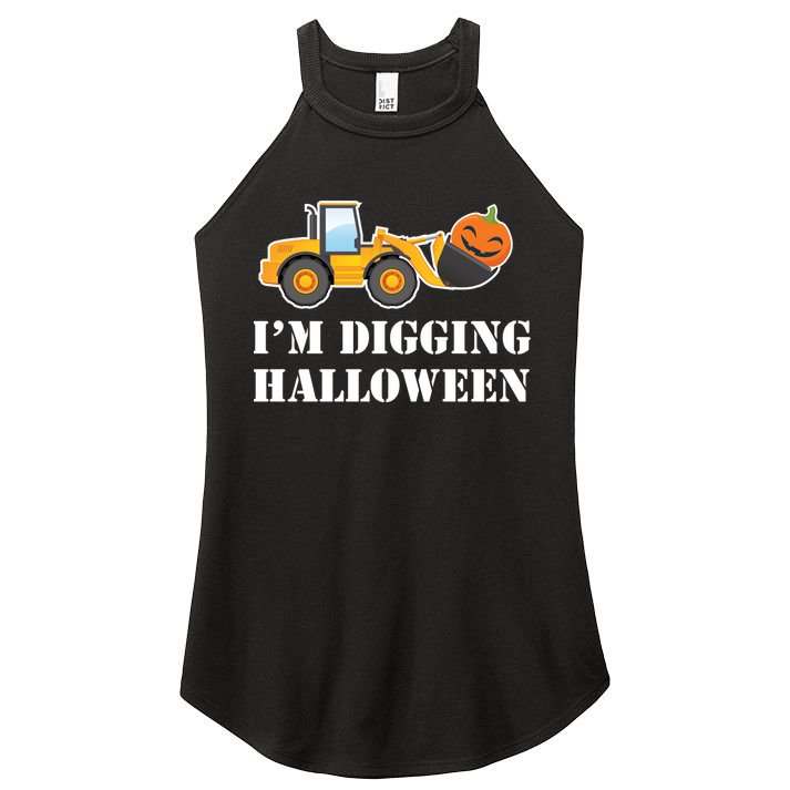 Cute I'm Digging Halloween Tractor Women's Perfect Tri Rocker Tank
