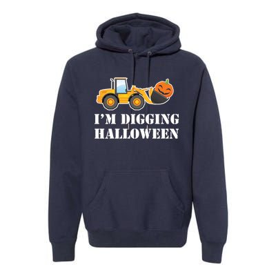 Cute I'm Digging Halloween Tractor Premium Hoodie