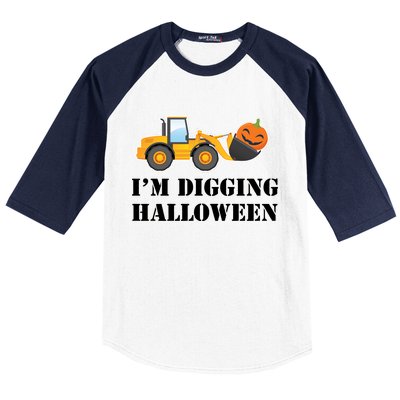 Cute I'm Digging Halloween Tractor Baseball Sleeve Shirt