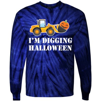 Cute I'm Digging Halloween Tractor Tie-Dye Long Sleeve Shirt