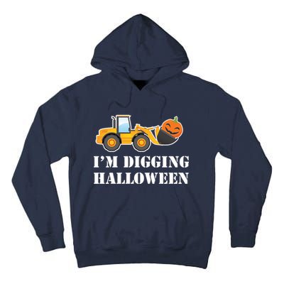 Cute I'm Digging Halloween Tractor Tall Hoodie