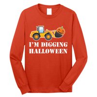 Cute I'm Digging Halloween Tractor Long Sleeve Shirt