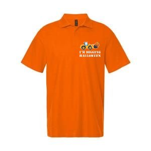 Cute I'm Digging Halloween Tractor Softstyle Adult Sport Polo