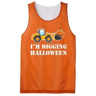 Cute I'm Digging Halloween Tractor Mesh Reversible Basketball Jersey Tank