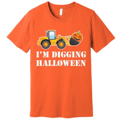 Cute I'm Digging Halloween Tractor Premium T-Shirt