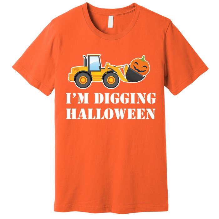 Cute I'm Digging Halloween Tractor Premium T-Shirt