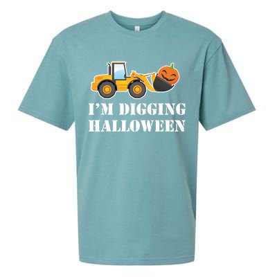 Cute I'm Digging Halloween Tractor Sueded Cloud Jersey T-Shirt