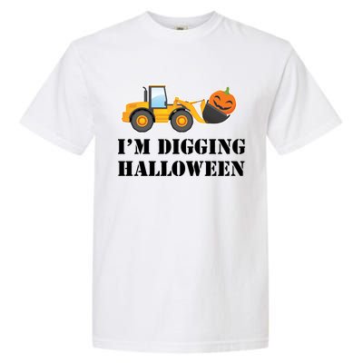 Cute I'm Digging Halloween Tractor Garment-Dyed Heavyweight T-Shirt