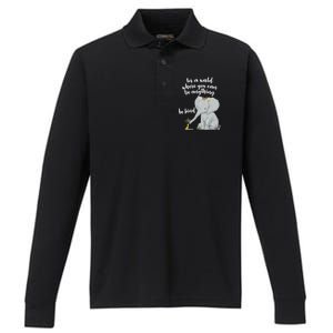 Cute Inspiring Be Anything Be Kind Performance Long Sleeve Polo