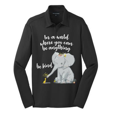 Cute Inspiring Be Anything Be Kind Silk Touch Performance Long Sleeve Polo