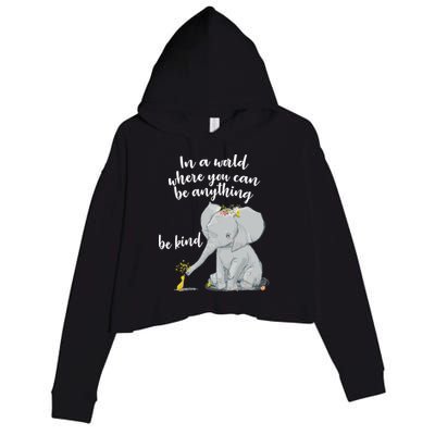 Cute Inspiring Be Anything Be Kind Crop Fleece Hoodie
