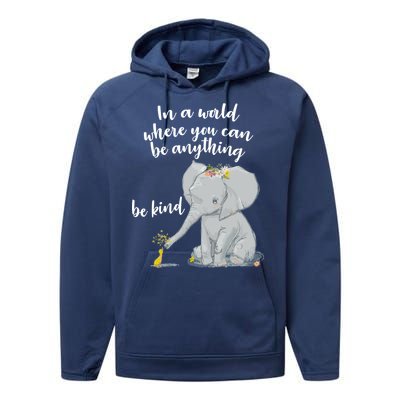 Cute Inspiring Be Anything Be Kind Performance Fleece Hoodie