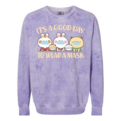 Cute It's A Good Day To Wear A Mask Colorblast Crewneck Sweatshirt