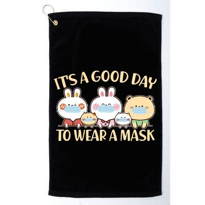 Cute It's A Good Day To Wear A Mask Golf Towel