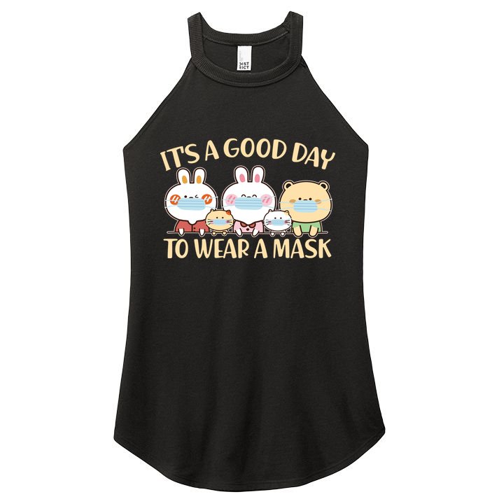 Cute It's A Good Day To Wear A Mask Women's Perfect Tri Rocker Tank