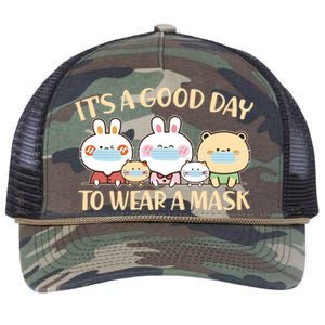 Cute It's A Good Day To Wear A Mask Retro Rope Trucker Hat Cap