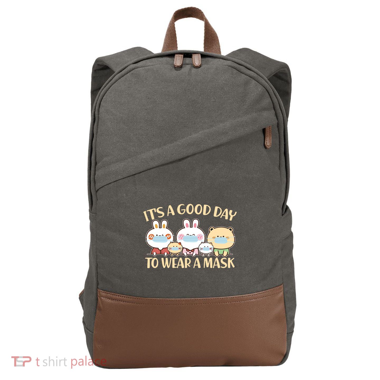 Cute It's A Good Day To Wear A Mask Cotton Canvas Backpack