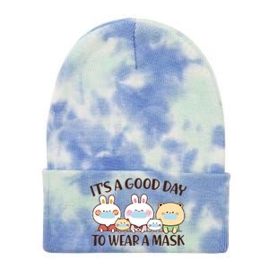 Cute It's A Good Day To Wear A Mask Tie Dye 12in Knit Beanie