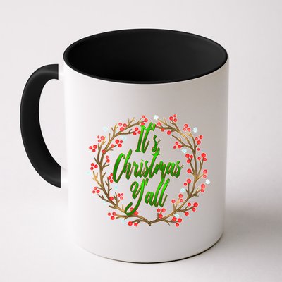 Cute It's Christmas Y'all Colorful Leaf Coffee Mug