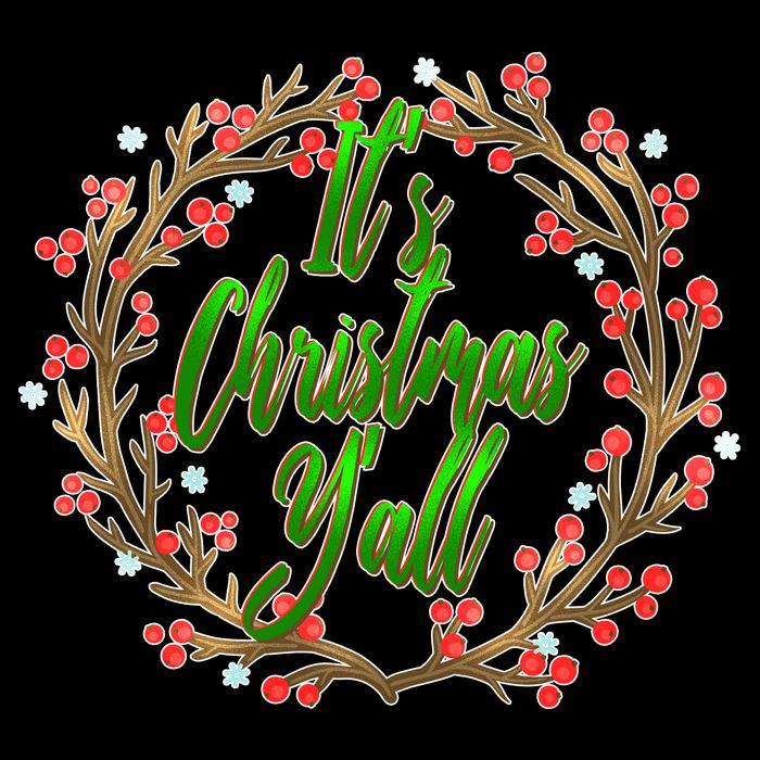 Cute It's Christmas Y'all Colorful Leaf Poster