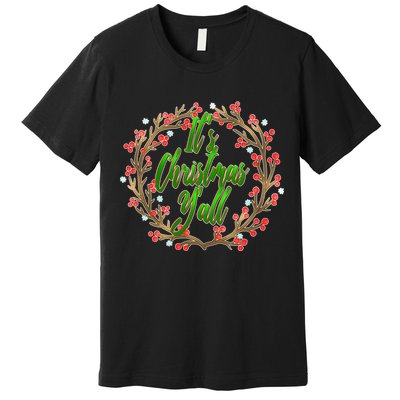 Cute It's Christmas Y'all Colorful Leaf Premium T-Shirt