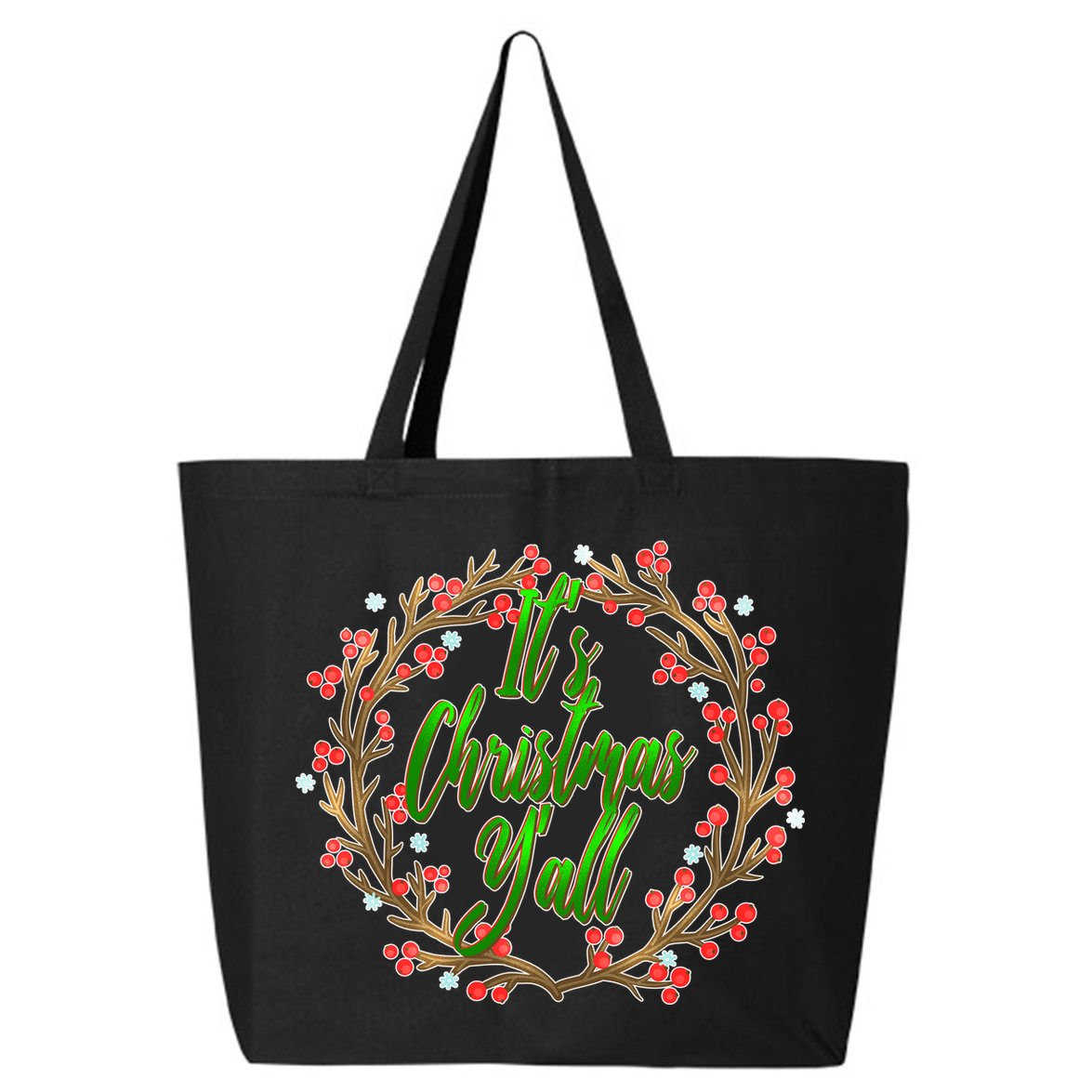 Cute It's Christmas Y'all Colorful Leaf 25L Jumbo Tote