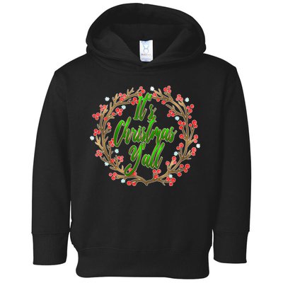 Cute It's Christmas Y'all Colorful Leaf Toddler Hoodie