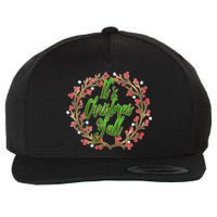 Cute It's Christmas Y'all Colorful Leaf Wool Snapback Cap