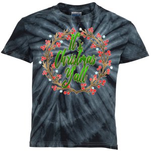 Cute It's Christmas Y'all Colorful Leaf Kids Tie-Dye T-Shirt