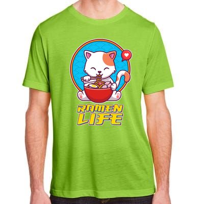 Cute Japanese Ramen Life Kitty Adult ChromaSoft Performance T-Shirt