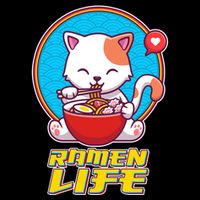 Cute Japanese Ramen Life Kitty City Backpack