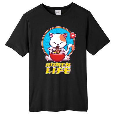 Cute Japanese Ramen Life Kitty Tall Fusion ChromaSoft Performance T-Shirt