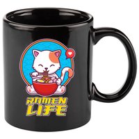 Cute Japanese Ramen Life Kitty 11oz C Handle Ceramic Mug