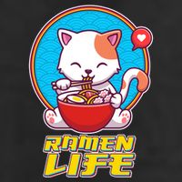 Cute Japanese Ramen Life Kitty 11oz C Handle Ceramic Mug