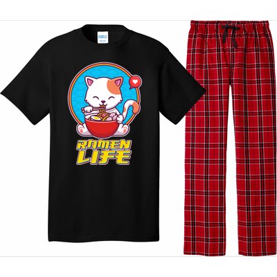 Cute Japanese Ramen Life Kitty Pajama Set